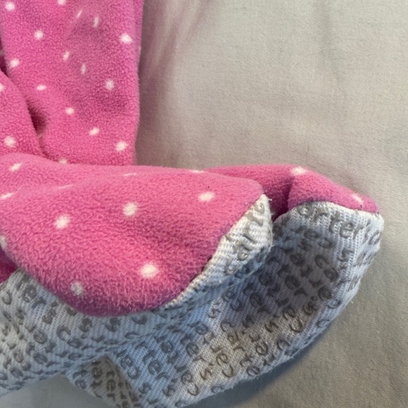 Carter's - 3T - Pink Polka Dot Fleece Onesie Sleeper with Penguin Patch - Picture 3 of 4